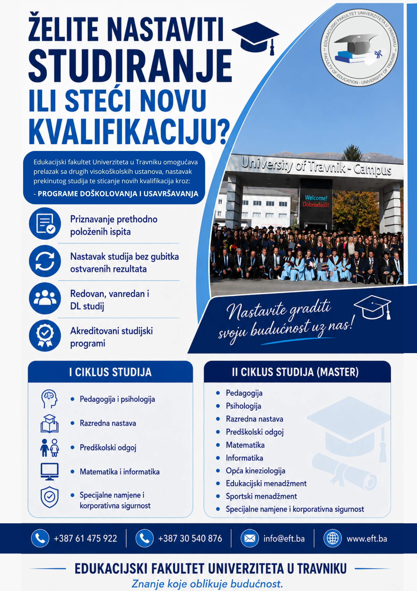 Vertikalni promo letak za nastavak studiranja